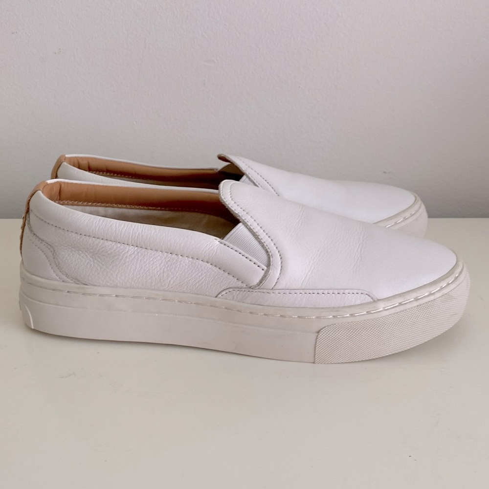 Soludos White Leather Slip-On Sneakers Size 8.5 NWOT - Picture 2 of 6